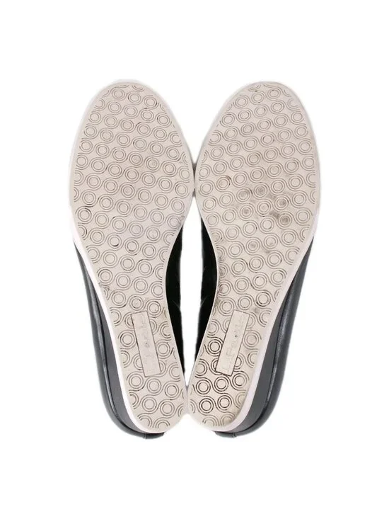 Linea Paolo Wedge Sneakers Felicia Sz 11M Black Zipper Leather 2" Wedge Sneakers - Picture 6 of 8